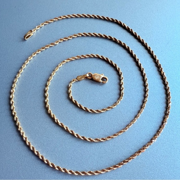 Jewelry - 14K Yellow Gold Rope Chain Classic Necklace 19” Long,  LFS Signed